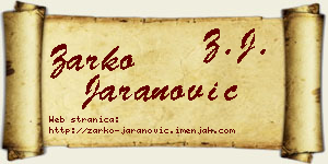 Žarko Jaranović vizit kartica